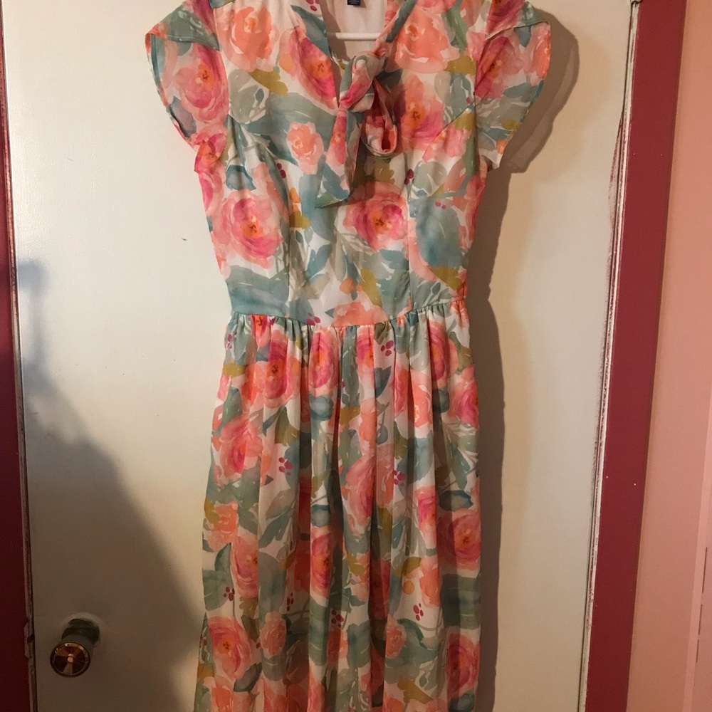 Floral Cap Sleeve Dress